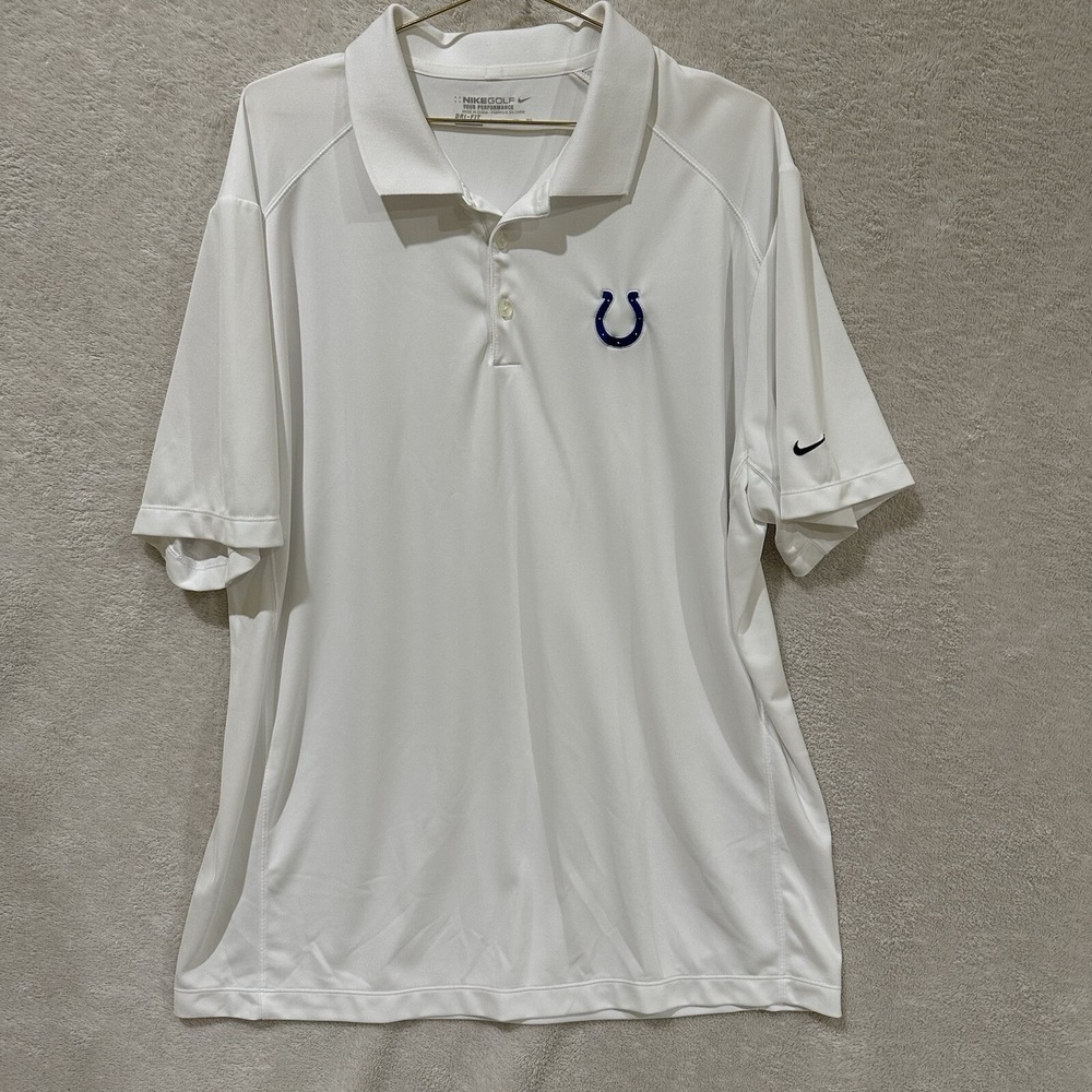 Indianapolis Colts Nike Golf Tour Performance Polo Men's Sz 2XL White Dri-Fit